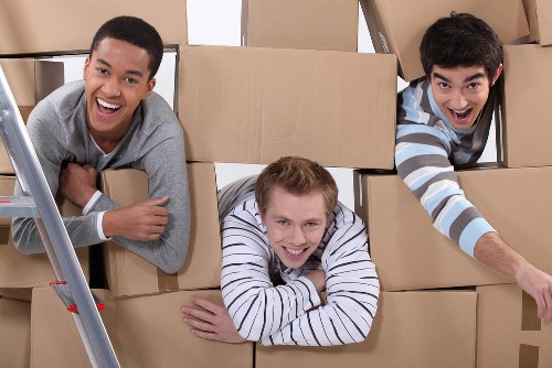 Packed household items ready for removals in Woodside