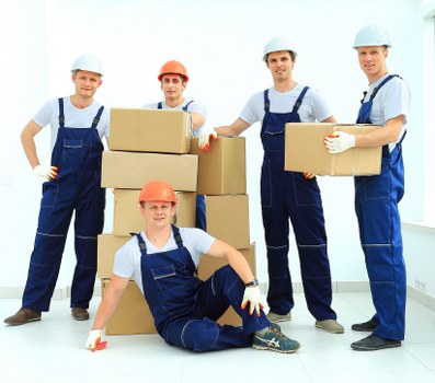 Packed boxes and furniture prepared for long-term storage in Woodside
