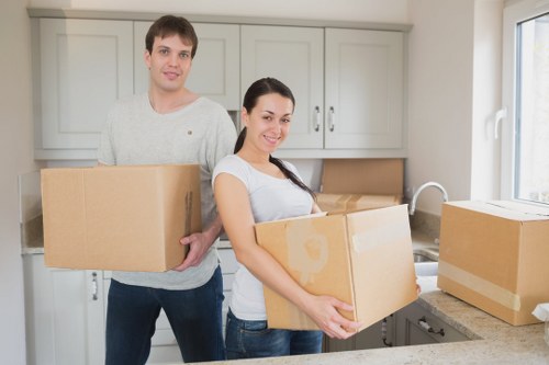 Packed household items prepared for small removals service